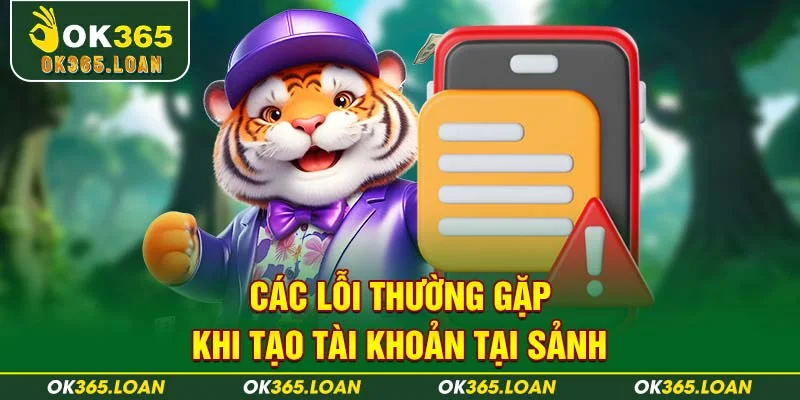 Các lỗi thường gặp khi tạo tài khoản tại sảnh